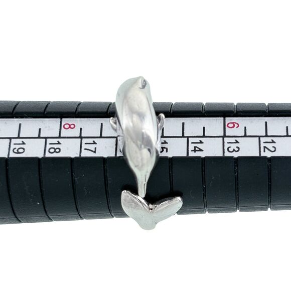 Vintage Sterling Silver 925 Dolphin Wrap Ring Size 7 - Picture 3 of 5
